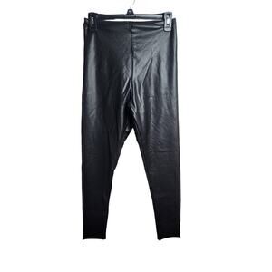 Commando Faux Leather Leggings black sz L 4 way stretch light compression sexy